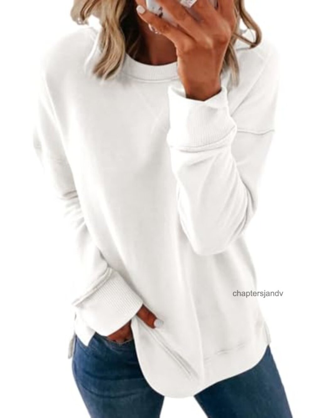Casual Crew Neck Sweatshirt Loose Long Sleeve Pullover Top